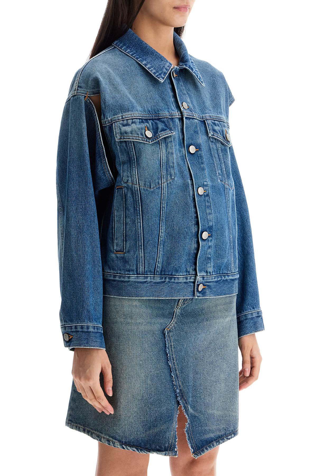 denim jacket with slits