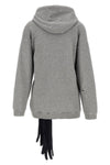 used-effect mélange cotton jersey hoodie mini dress