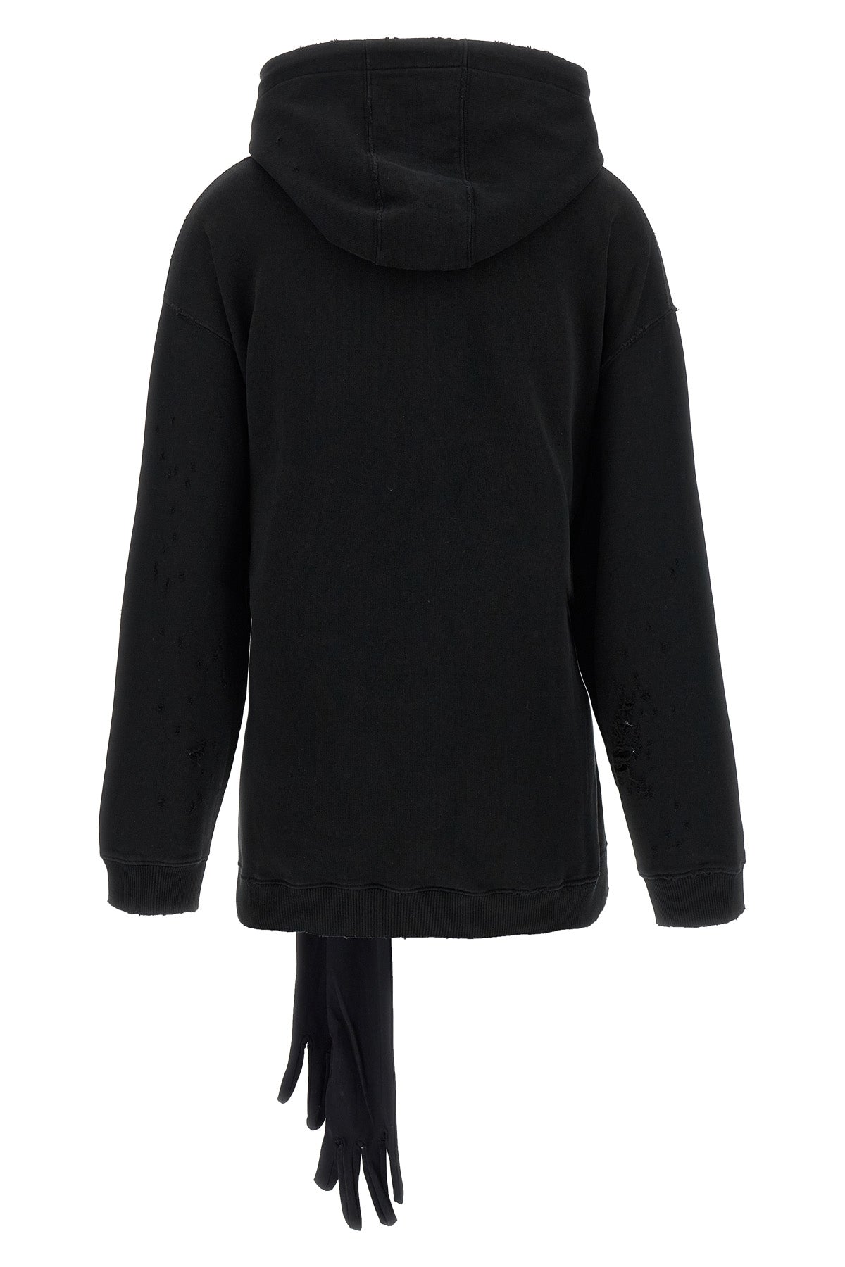 cotton jersey hoodie mini dress