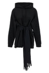 cotton jersey hoodie mini dress