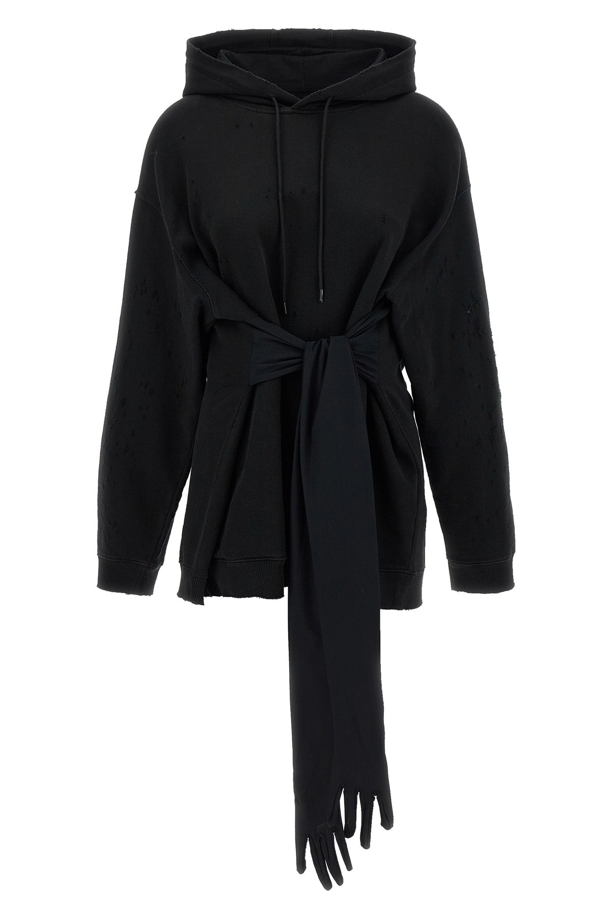 cotton jersey hoodie mini dress