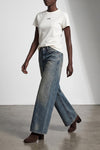 the mm6 maison margiela t-shirt stands out for its essential construction in pur