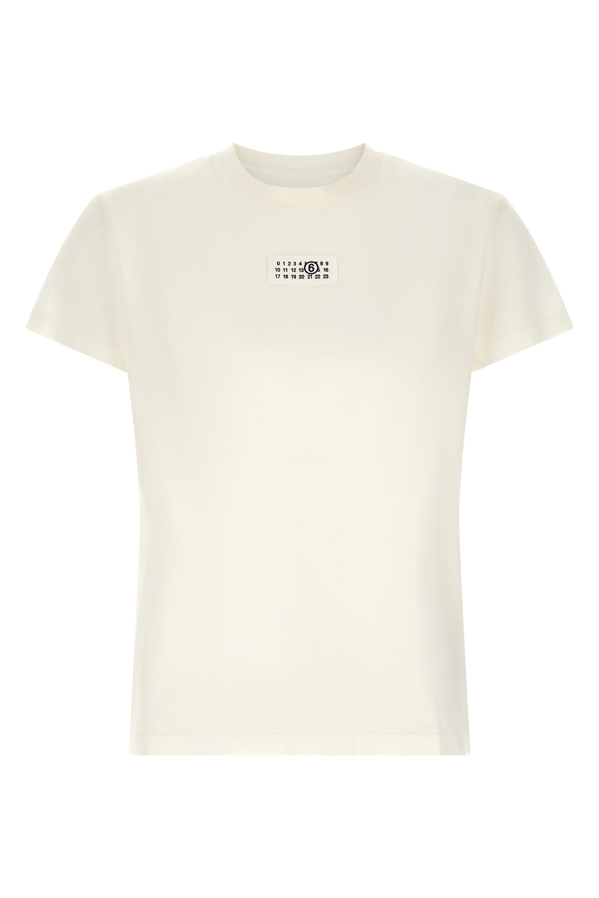 the mm6 maison margiela t-shirt stands out for its essential construction in pur
