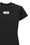 maison margiela mm6 t-shirt in pure black cotton defines an essential and recogn