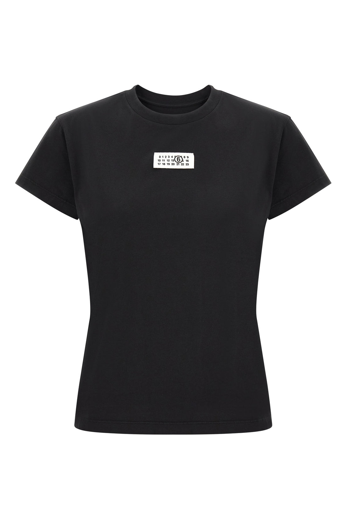 MM6 L maison margiela mm6 t-shirt in pure black cotton defines an essential and recogn
