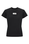 maison margiela mm6 t-shirt in pure black cotton defines an essential and recogn