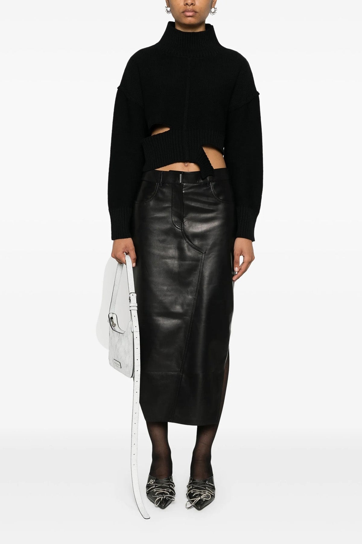 sweater in wool blend fineness 5 distressed effect