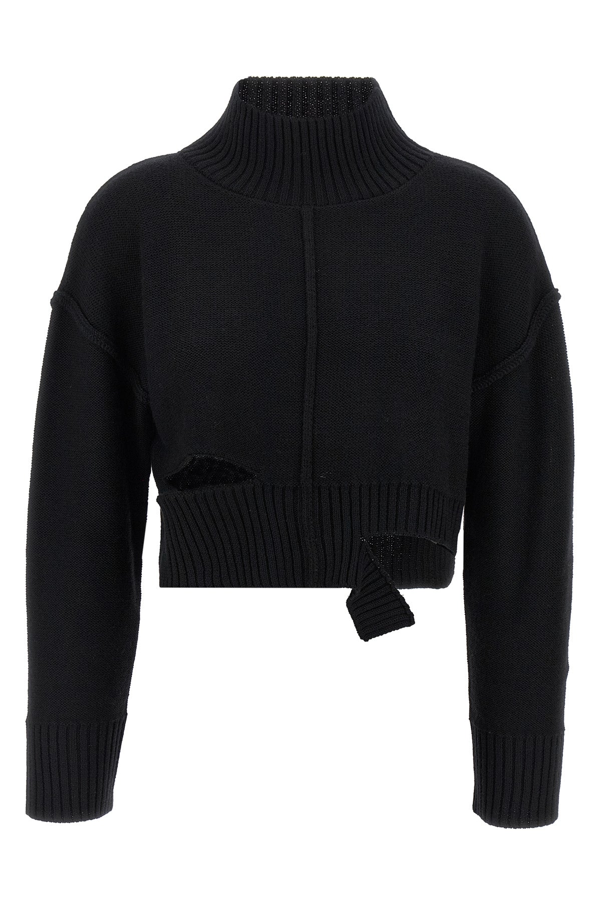 sweater in wool blend fineness 5 distressed effect