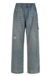 maison margiela mm6 jeans redefine workwear aesthetics through a wide-leg silhou