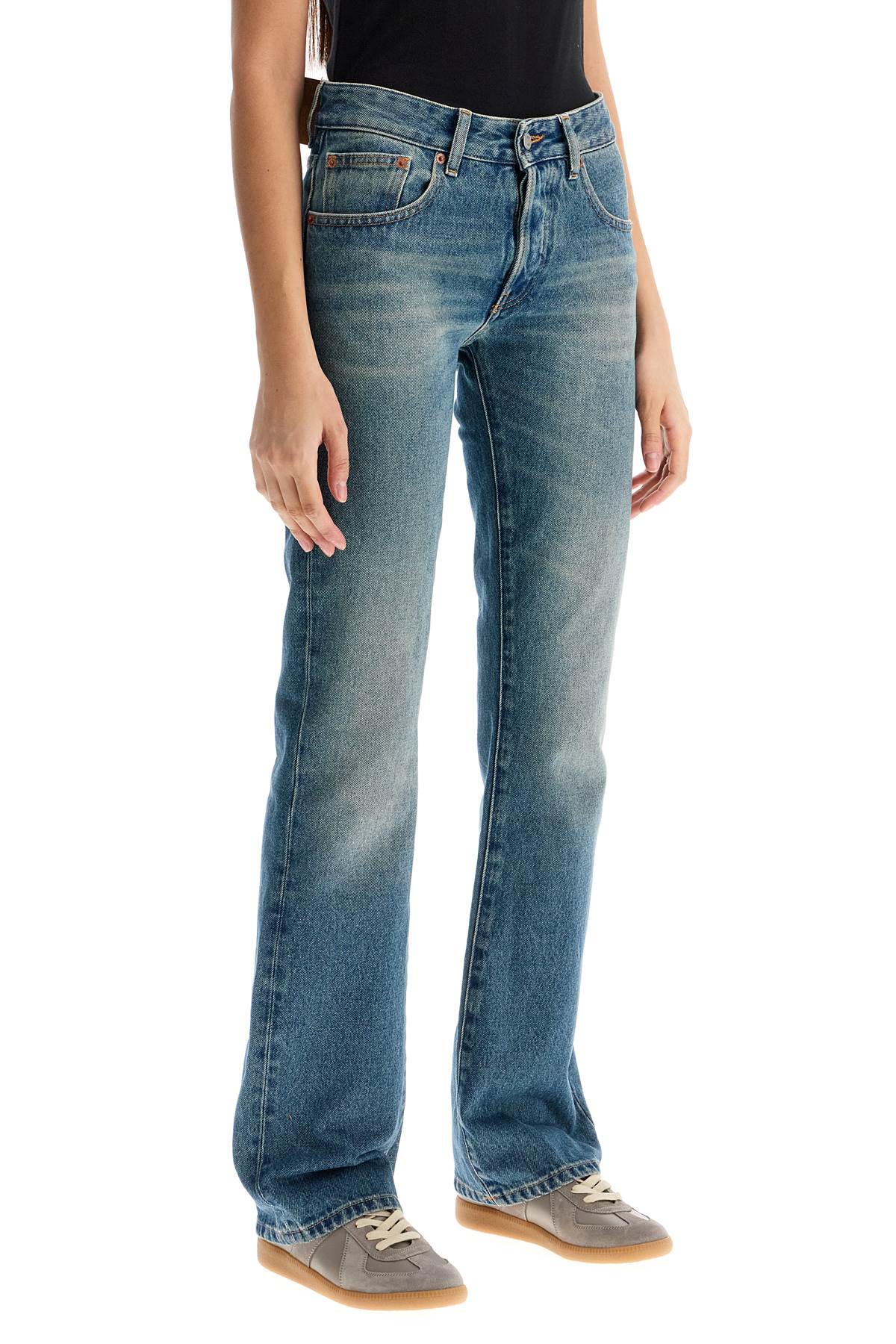 low-waisted flared jeans