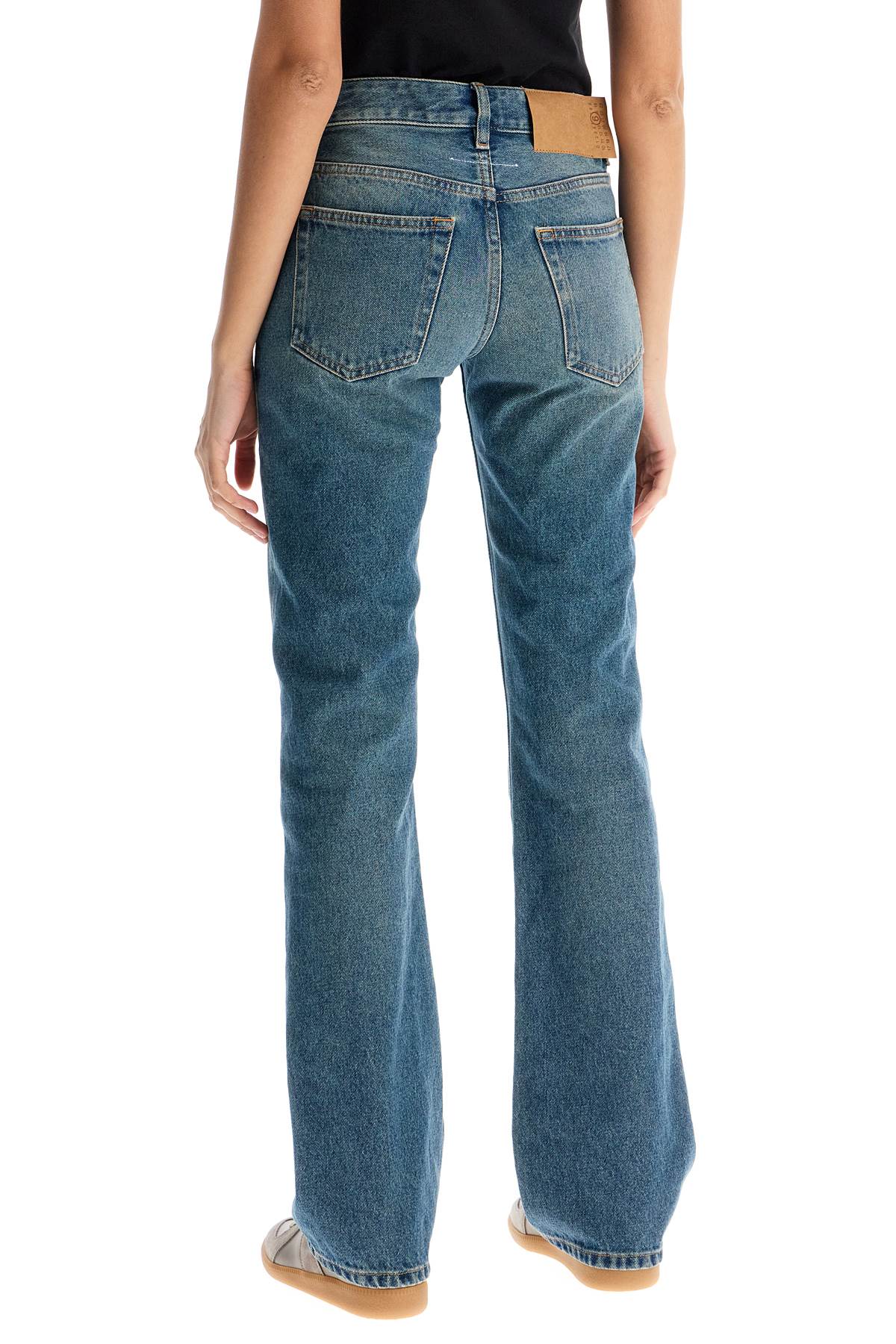 low-waisted flared jeans