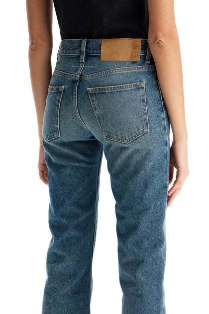 low-waisted flared jeans