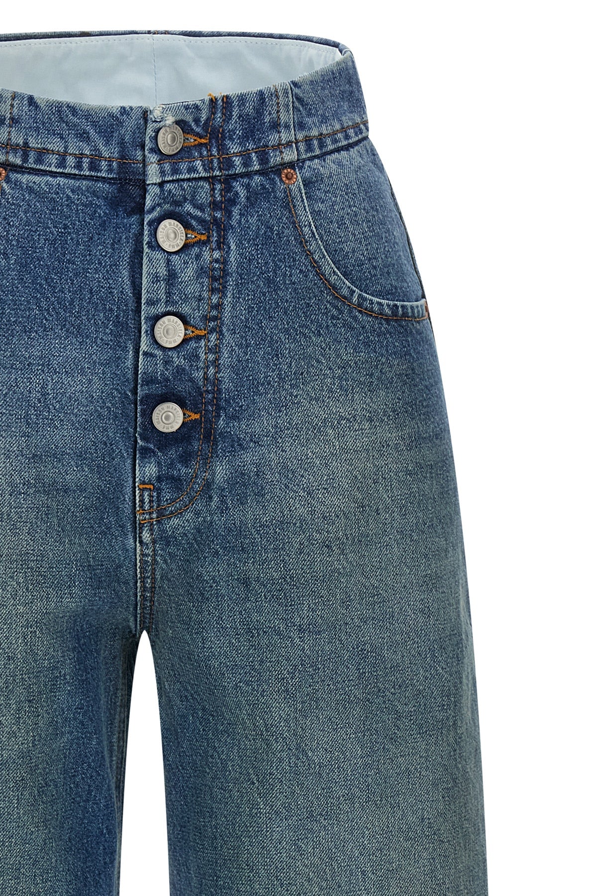 stonewashed cotton denim jeans