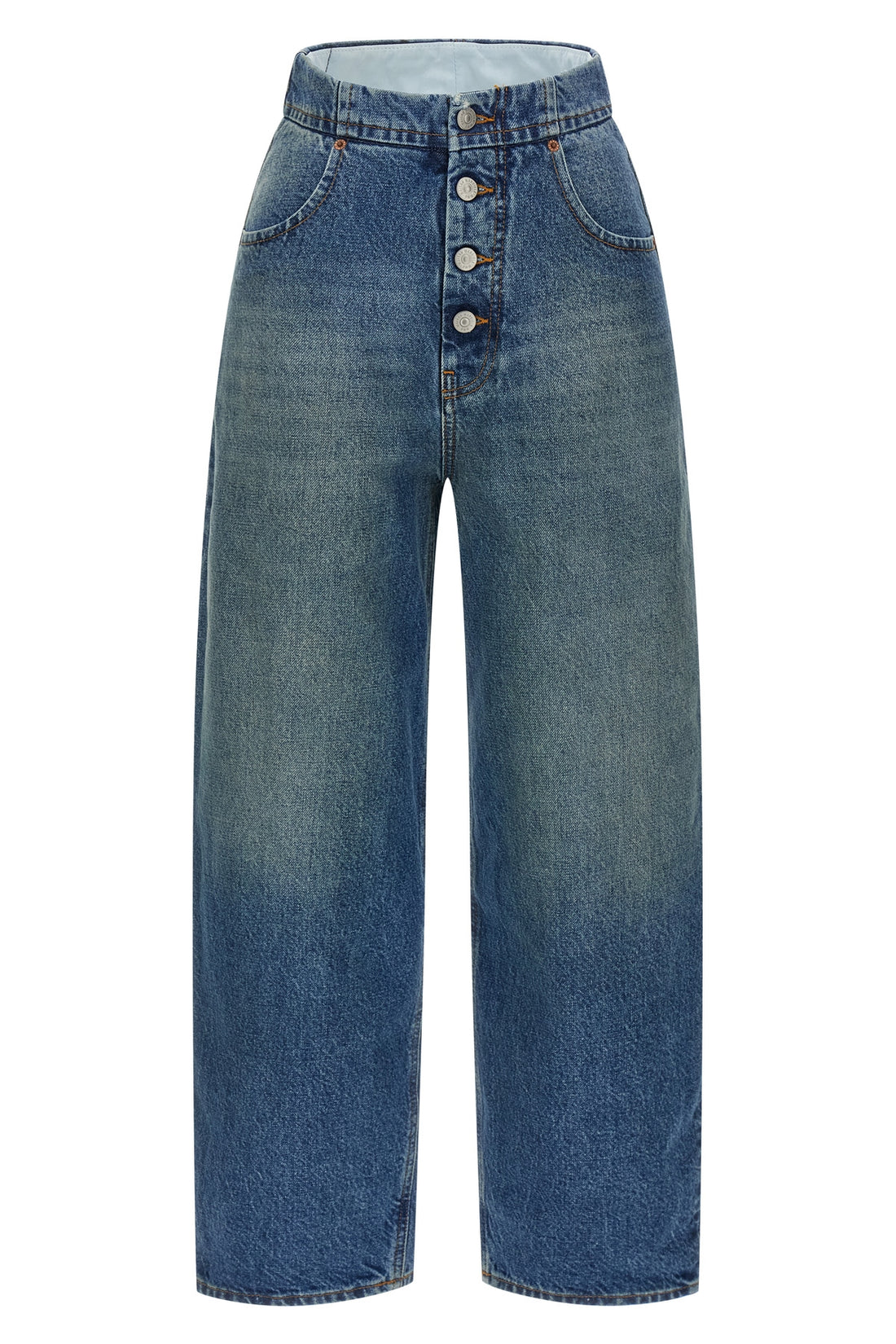 MM6 25 stonewashed cotton denim jeans