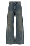 maison margiela mm6 jeans feature a wide-leg silhouette characterized by exagger