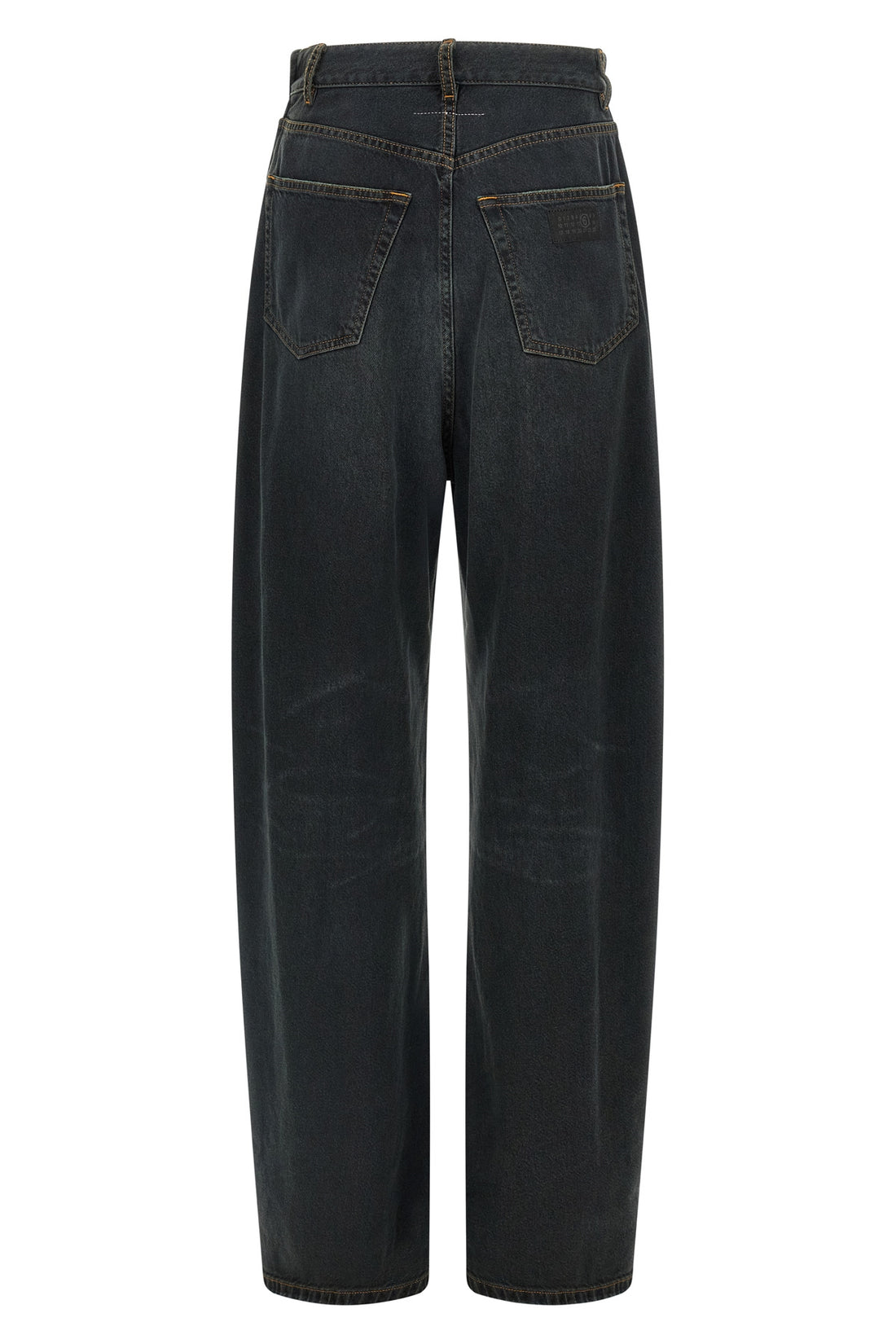 MM6 26 mm6 maison margielas wide-leg jeans redefine classic denim through an asymmetri