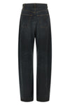 mm6 maison margielas wide-leg jeans redefine classic denim through an asymmetri
