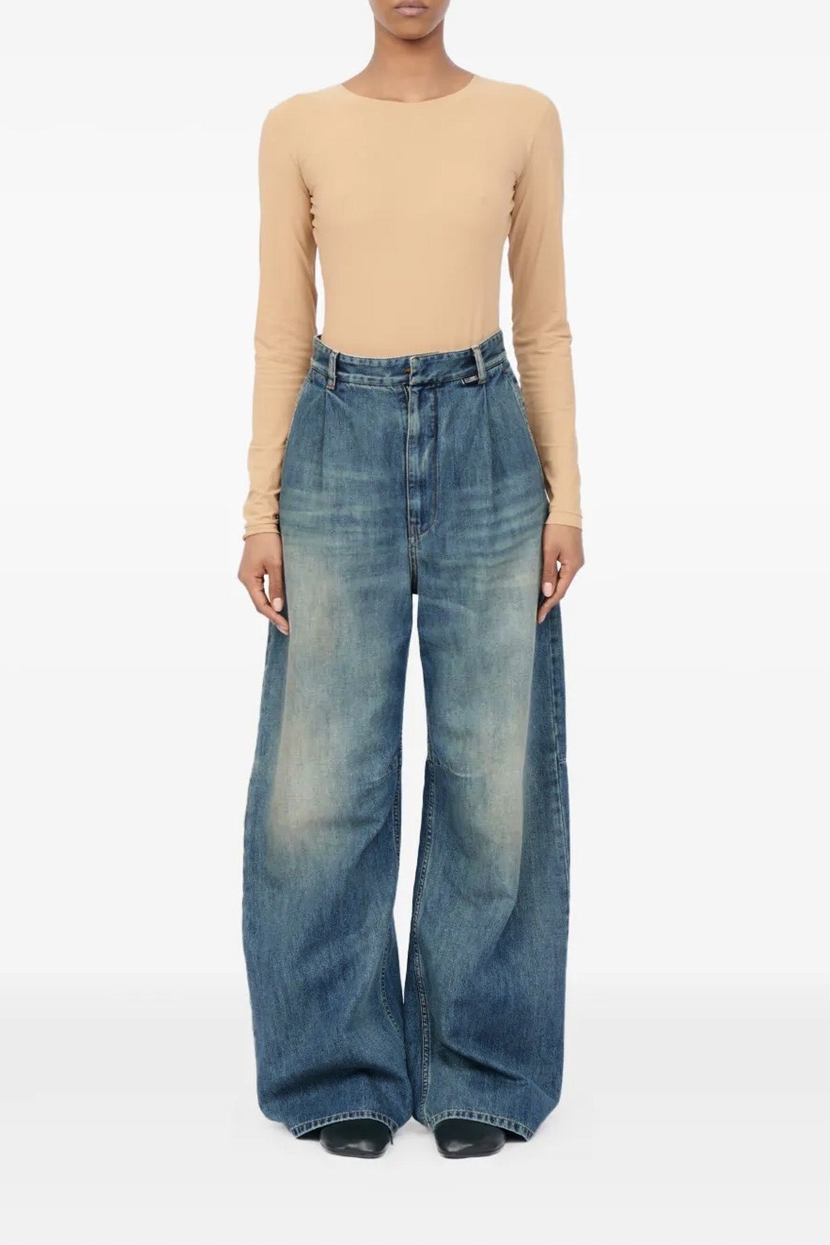 stonewashed cotton denim jeans