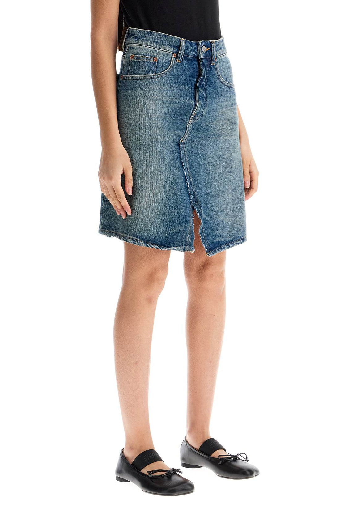 denim mini skirt