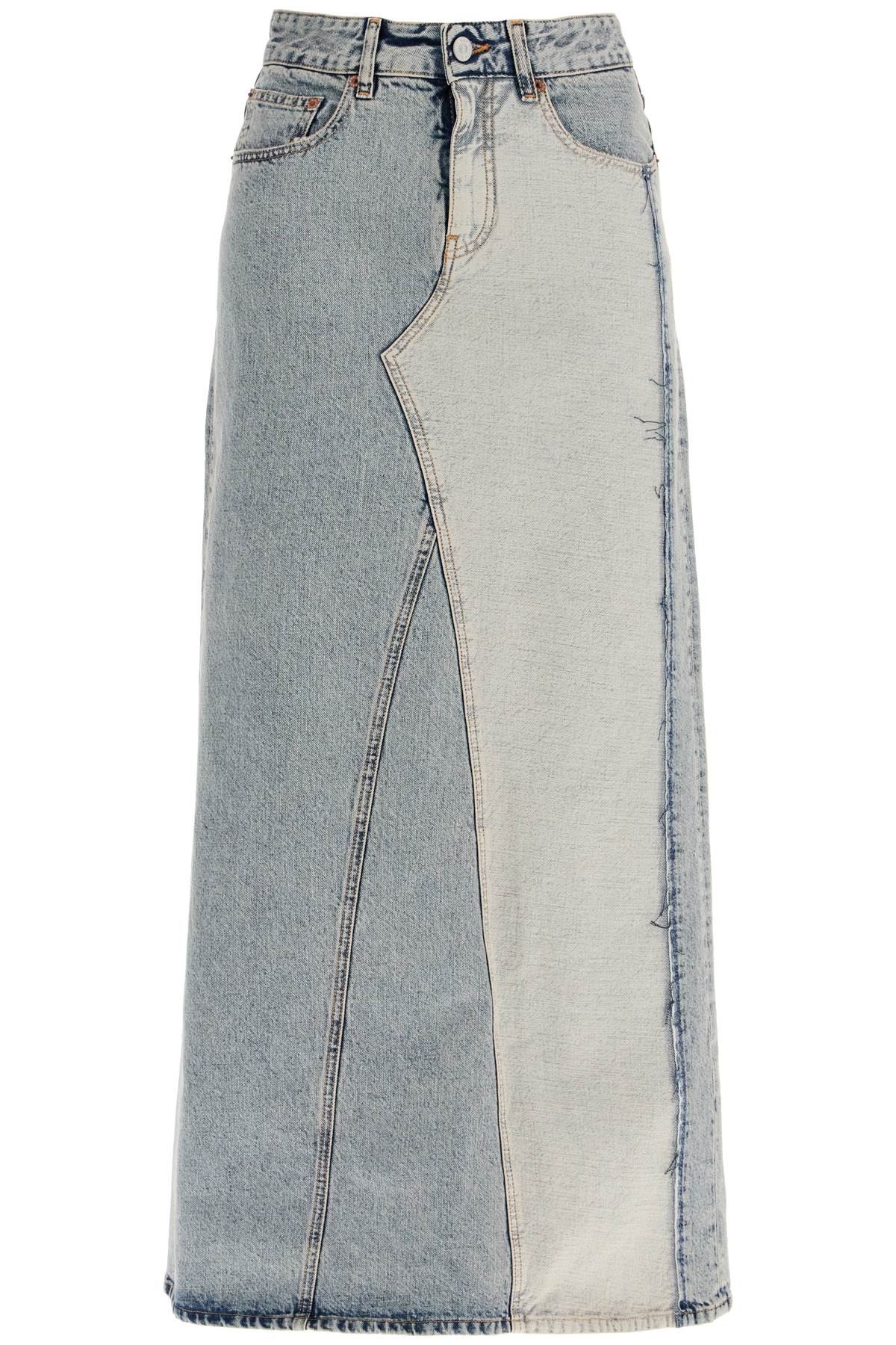 maxi denim skirt in seven