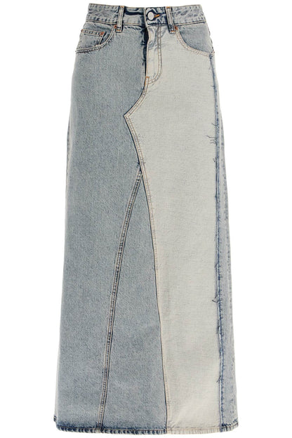 maxi denim skirt in seven