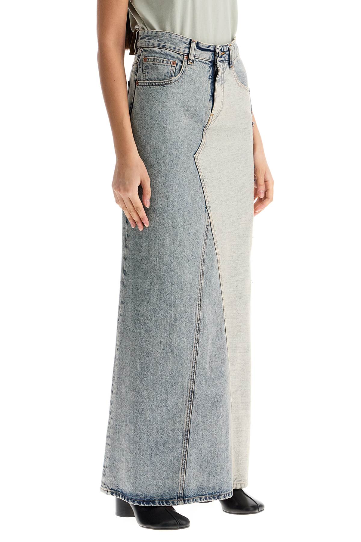 maxi denim skirt in seven