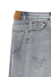 maxi skirt in used-effect cotton denim