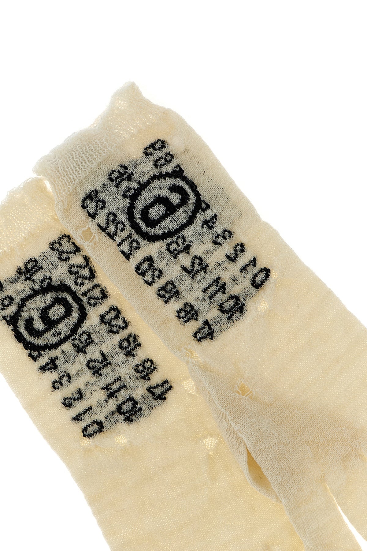 front jacquard numeric signature mm6 gloves and rips