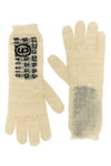 front jacquard numeric signature mm6 gloves and rips
