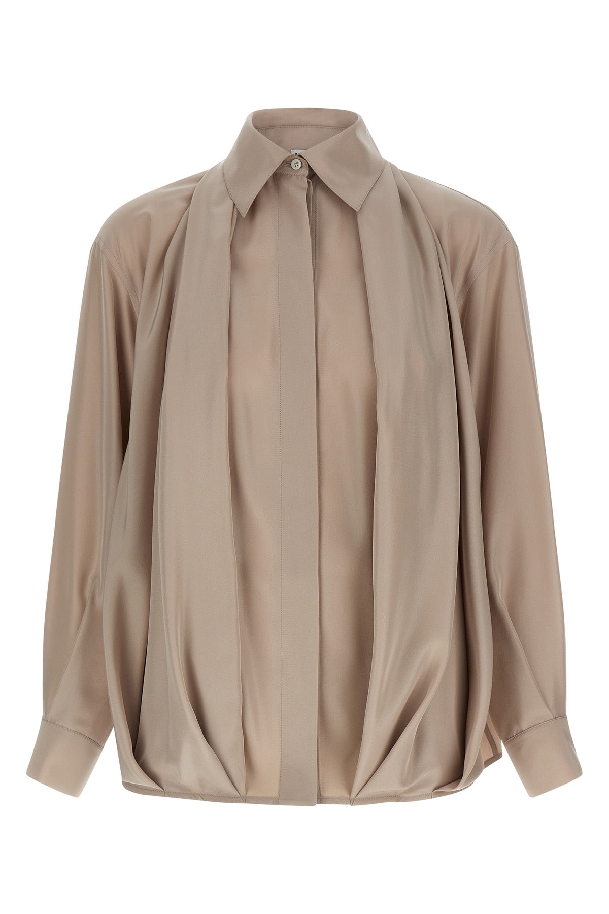 light matte silk poplin shirt