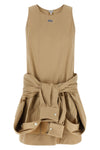 mini dress in light cotton and silk gabardine