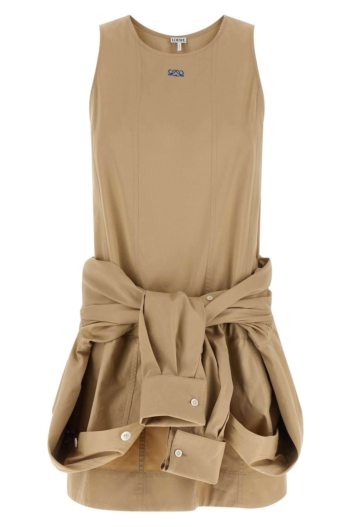 loewe mini dress Loewe Mini Dress In Light Cotton And Silk Gabardine