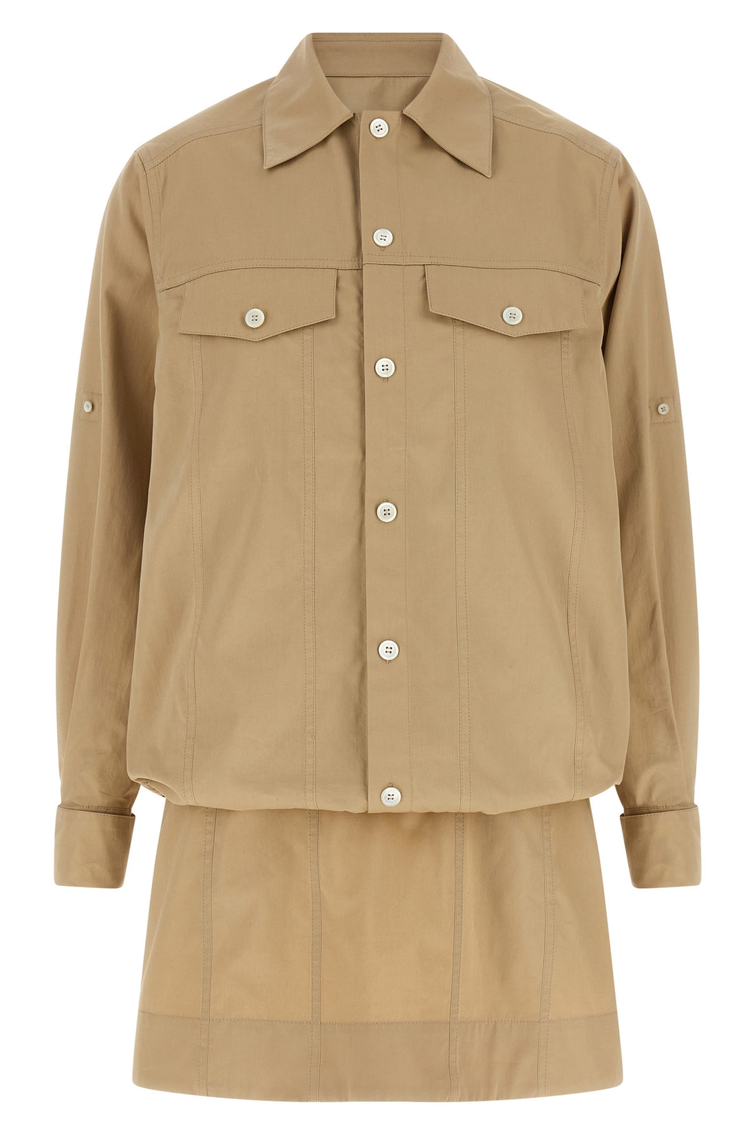 LOEWE 34 mini dress in light cotton and silk gabardine
