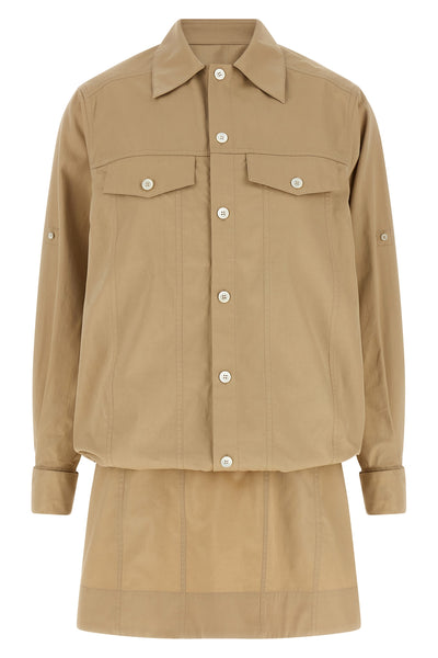 mini dress in light cotton and silk gabardine