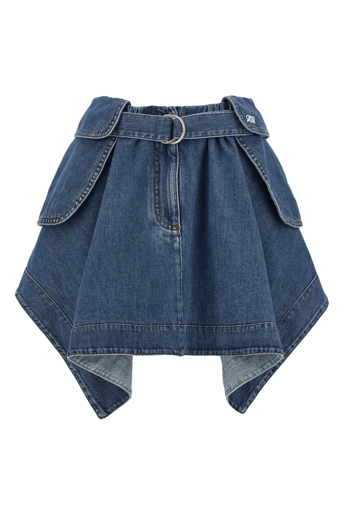 LOEWE 36 mini skirt in light washed cotton denim