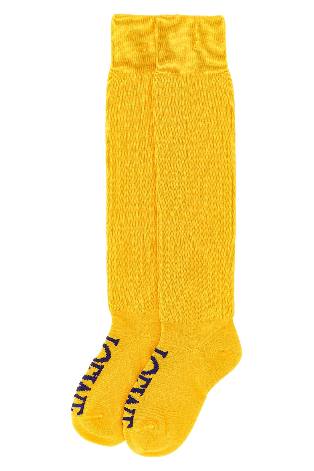 LOEWE S loewe high socks redefine the everyday accessory through a vibrant yellow hue an