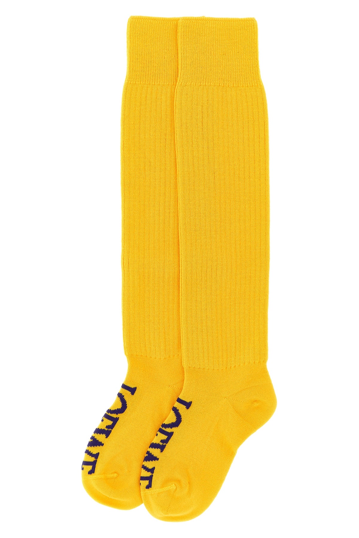 loewe high socks redefine the everyday accessory through a vibrant yellow hue an