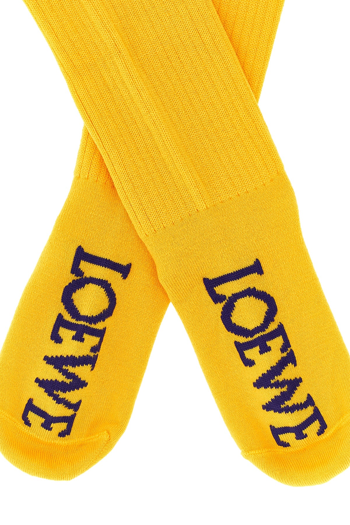 loewe high socks redefine the everyday accessory through a vibrant yellow hue an
