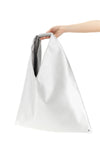 japanese classic handbag in hammered laminated leather-effect fabric