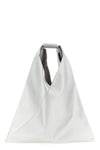 japanese classic handbag in hammered laminated leather-effect fabric