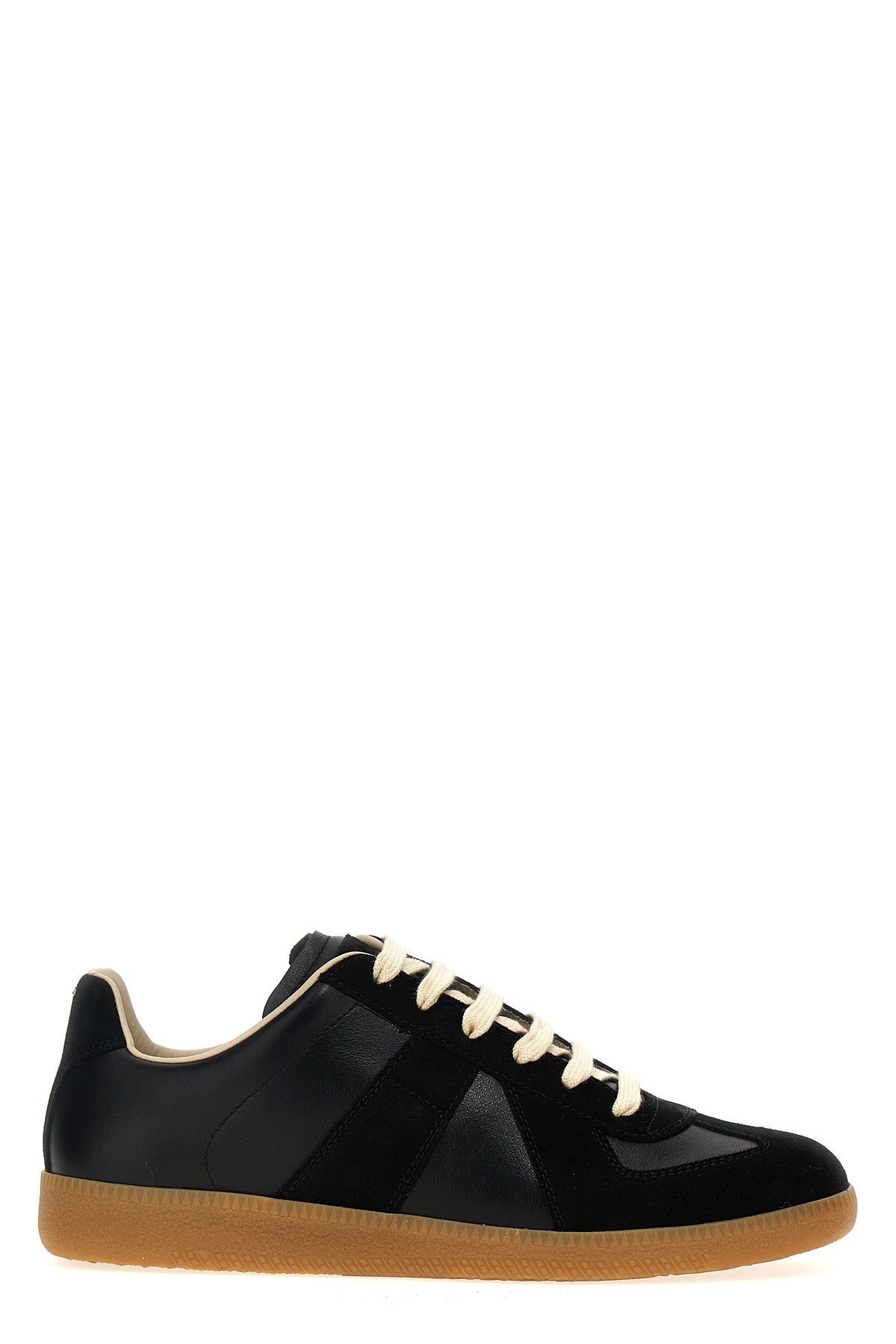 replica leather and suede sneakers