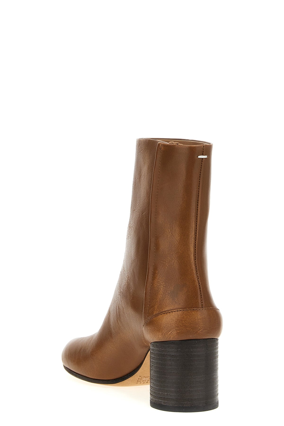 tabi used-effect leather ankle boots