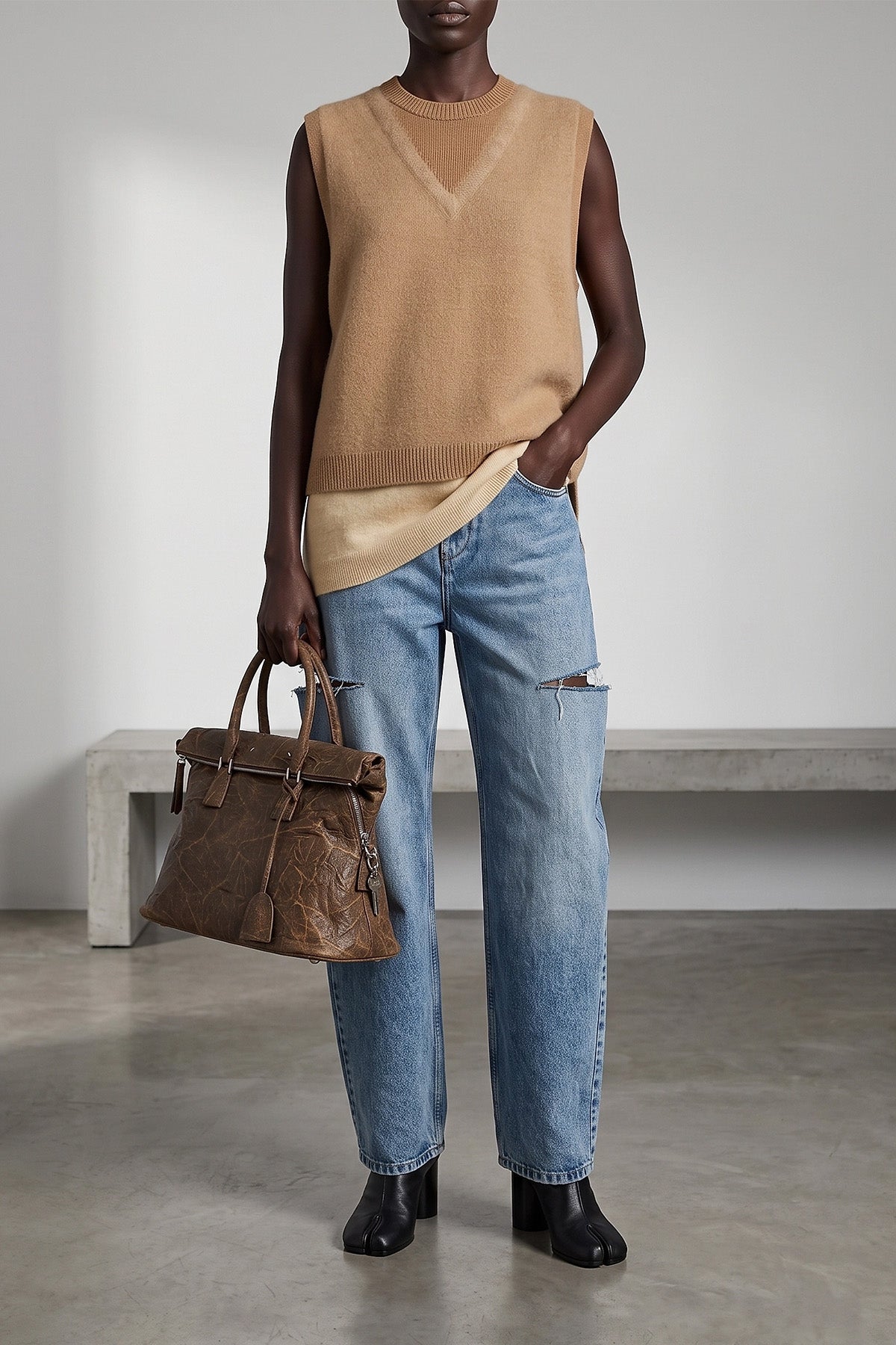 tabi leather ankle boots