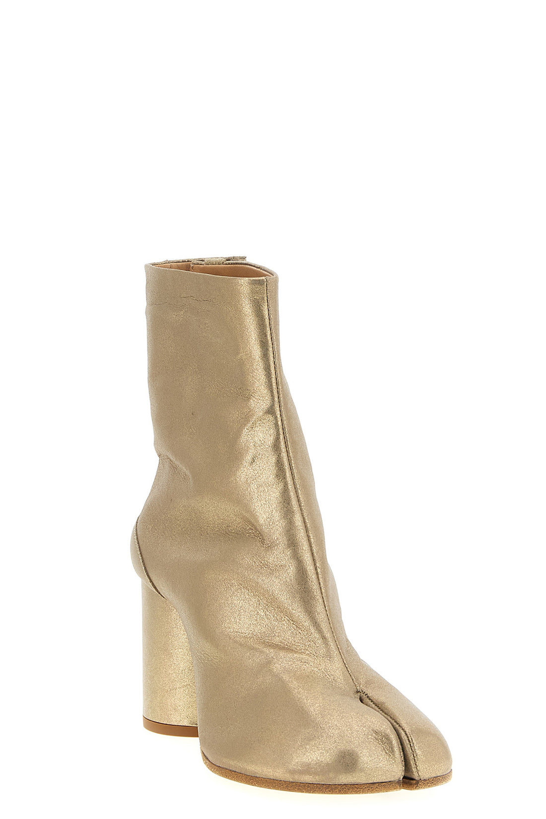 MAISON MARGIELA 36 tabi ankle boots in vintage soft metallic leather