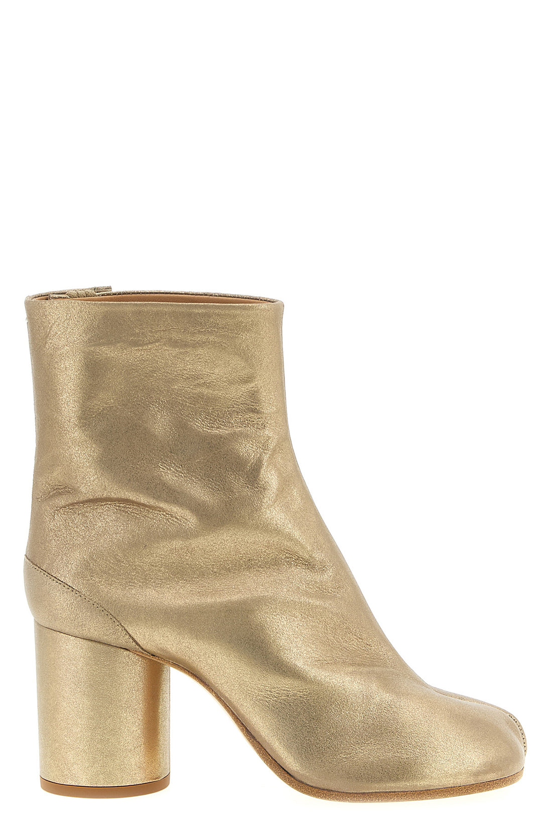 MAISON MARGIELA 36 tabi ankle boots in vintage soft metallic leather
