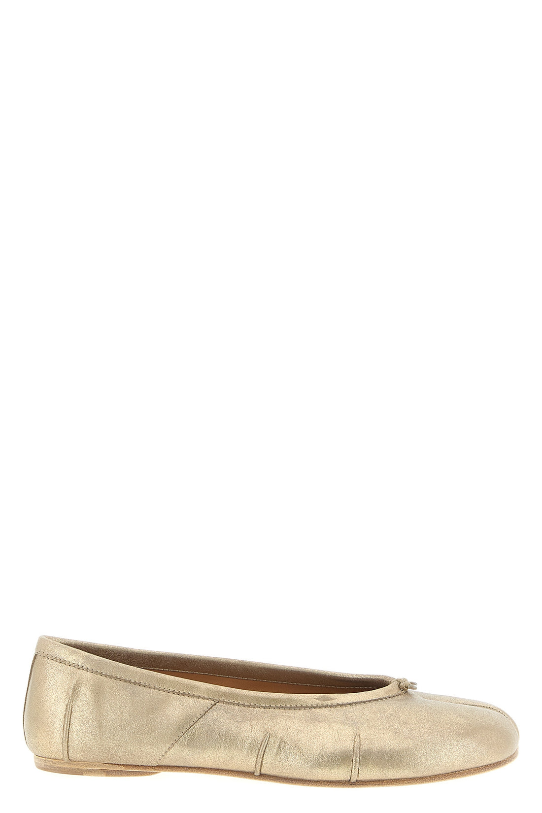 MAISON MARGIELA 36 tabi new ballet flats in soft metallic leather