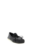 ballet crinkle effect leather ballet flats