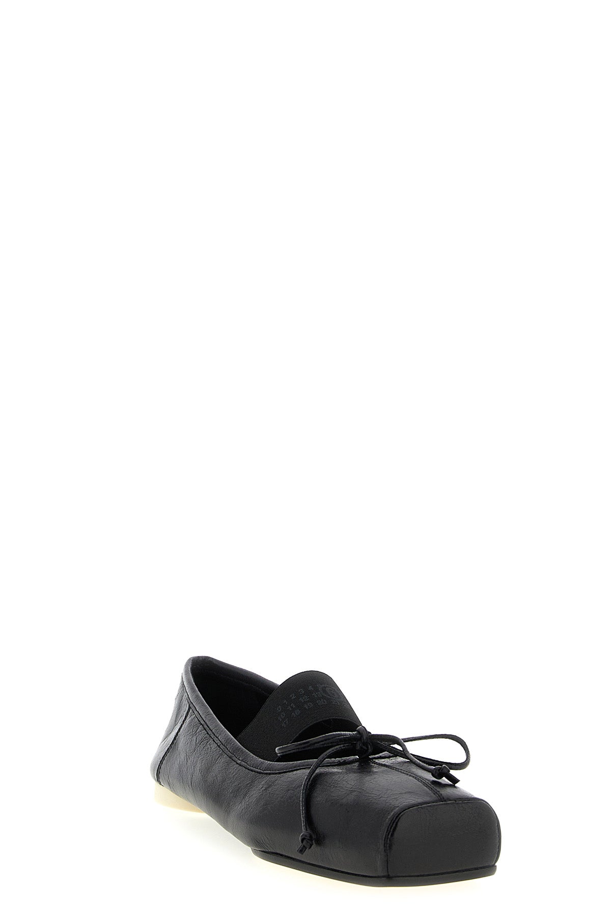 ballet crinkle effect leather ballet flats
