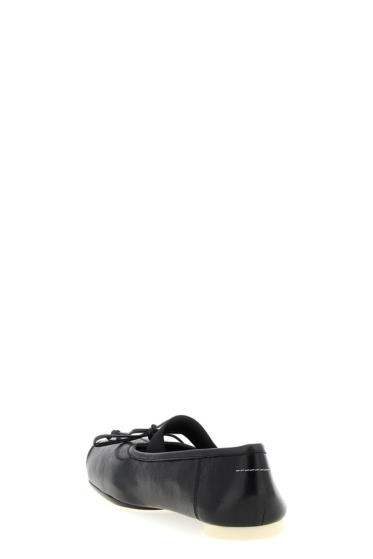 ballet crinkle effect leather ballet flats