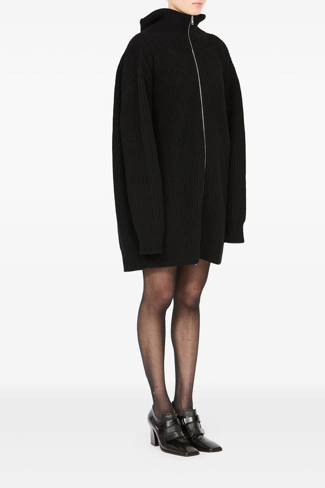 MM6 S cardigan mini ribbed wool knit dress
